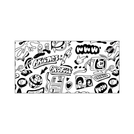 Rocket Quick-Dry Towel （Black & White Graffiti)