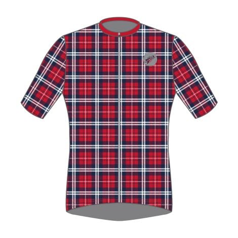 Aero Men's Cycling Jersey Mid Sleeve Red Plaid