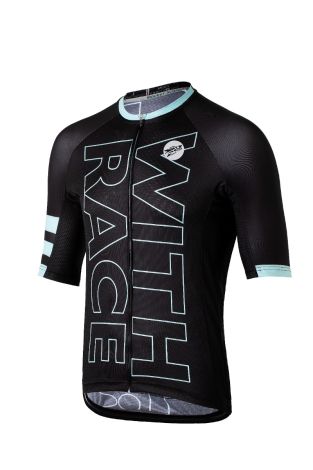 Elite Cycling Jersey - Short Sleeve - Men's - BLUE OUTLINE LETTER
