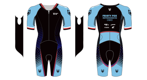 Elite Race Suit CUSTOM Men's 1PC Middle Sleeve - 8 inch Inseam - FEISTY FOX