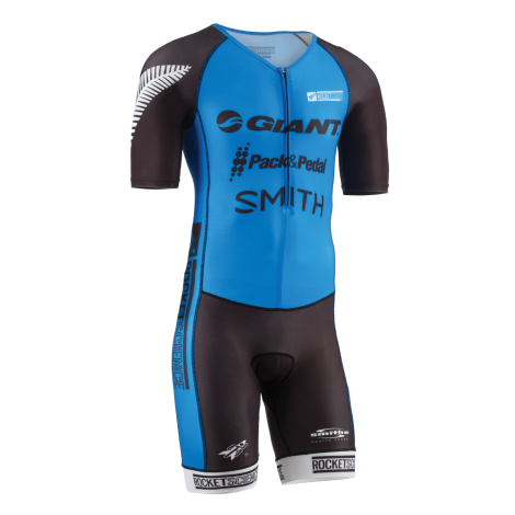  ROCKET RJ Men's 1pc Mid-Sleeve Trisuit - 8 inch Inseam